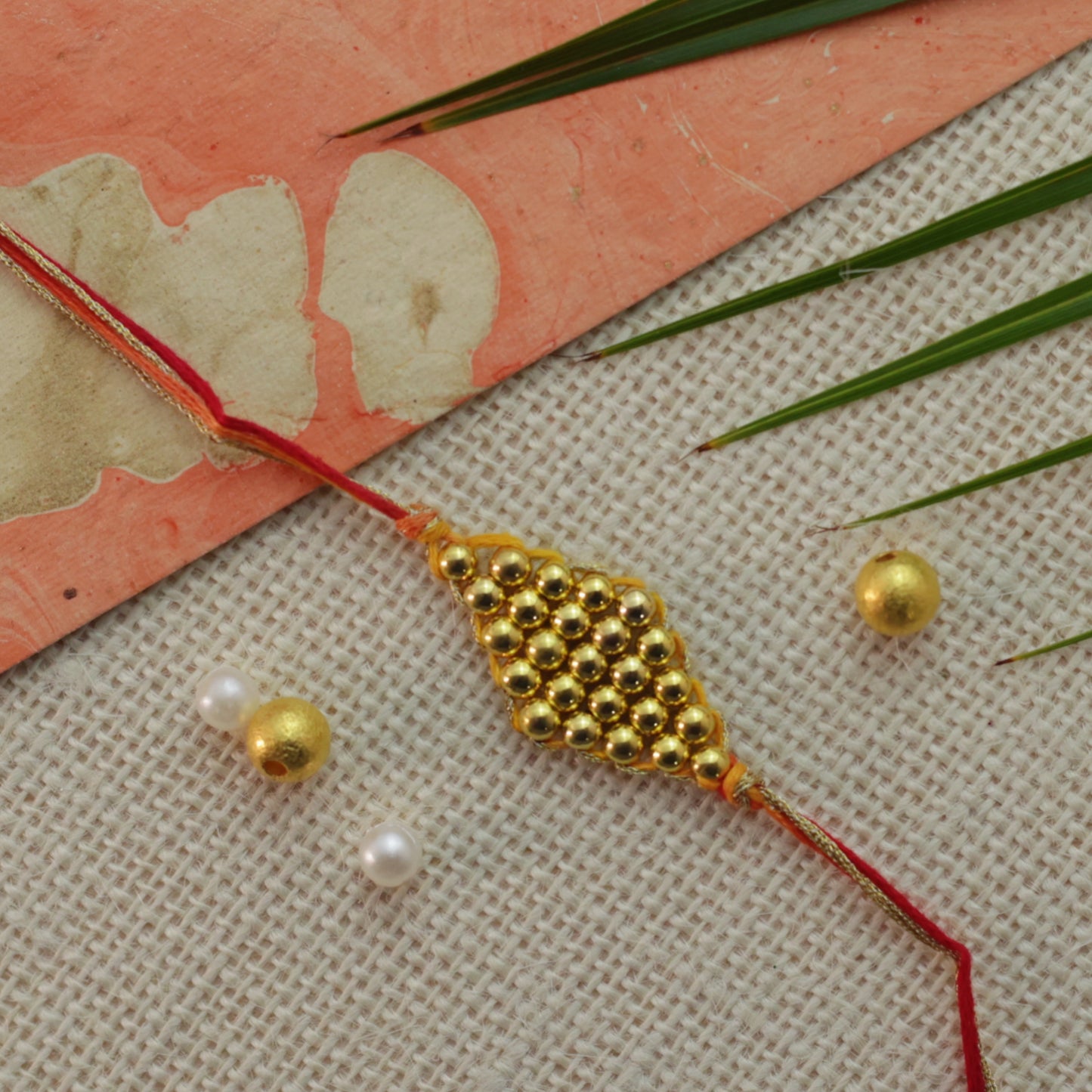 Golden Beads Moli Rakhi