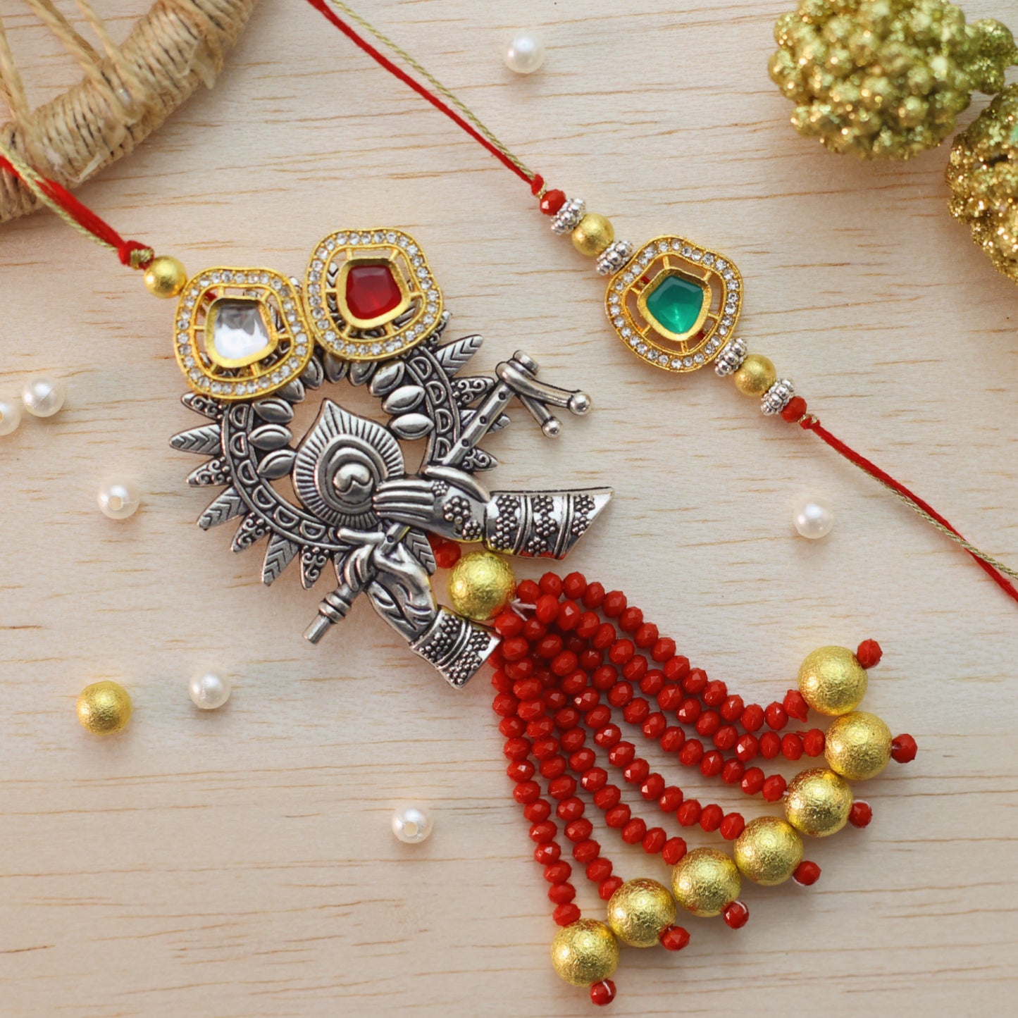 Krishna Hands Rakhi Set