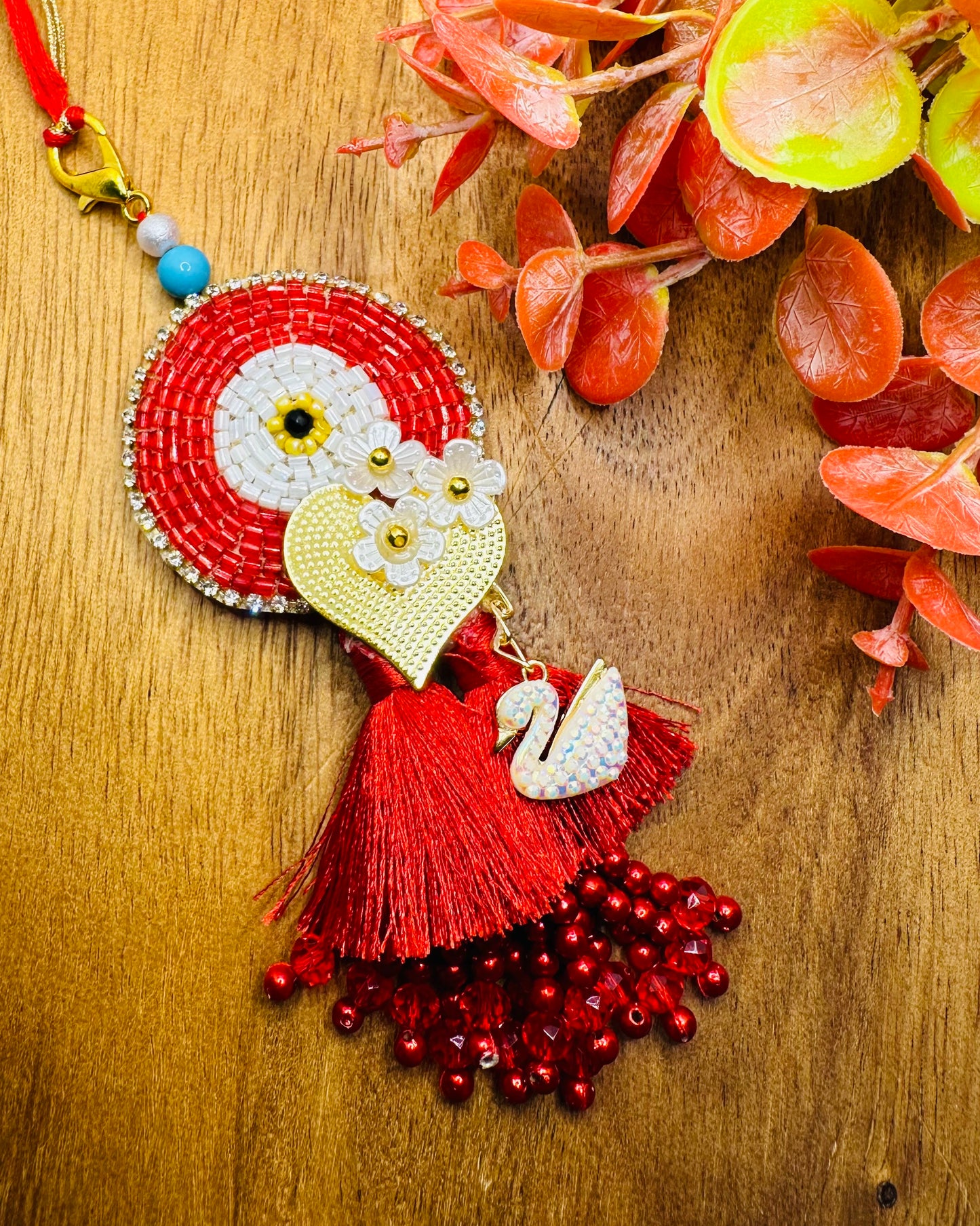 Red Evil Eye Bhaiya Bhabhi Rakhi Set