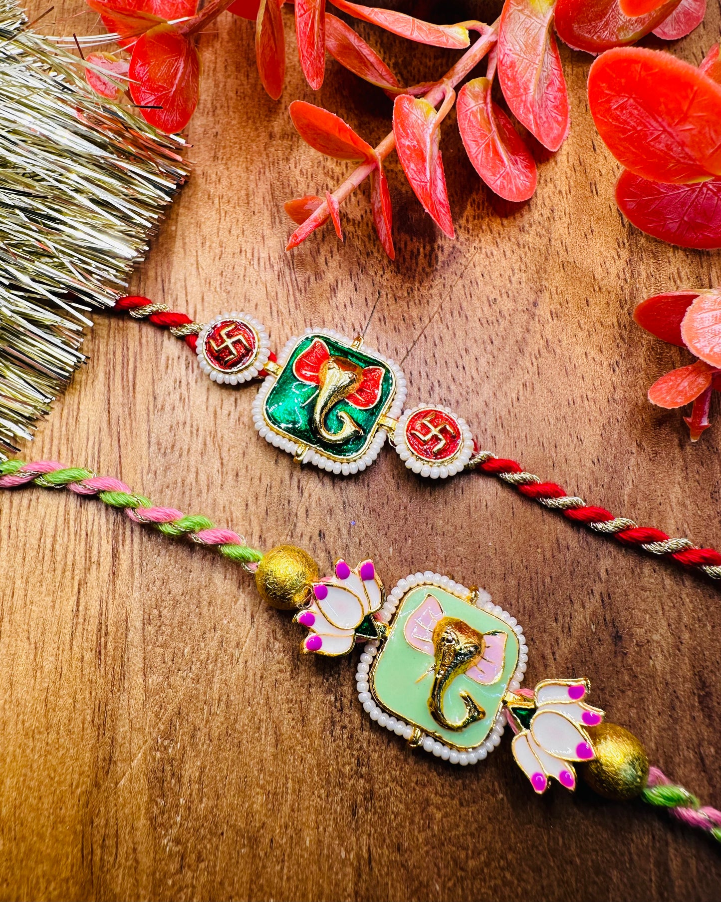 Ganesha And Swastik Premium Rakhi