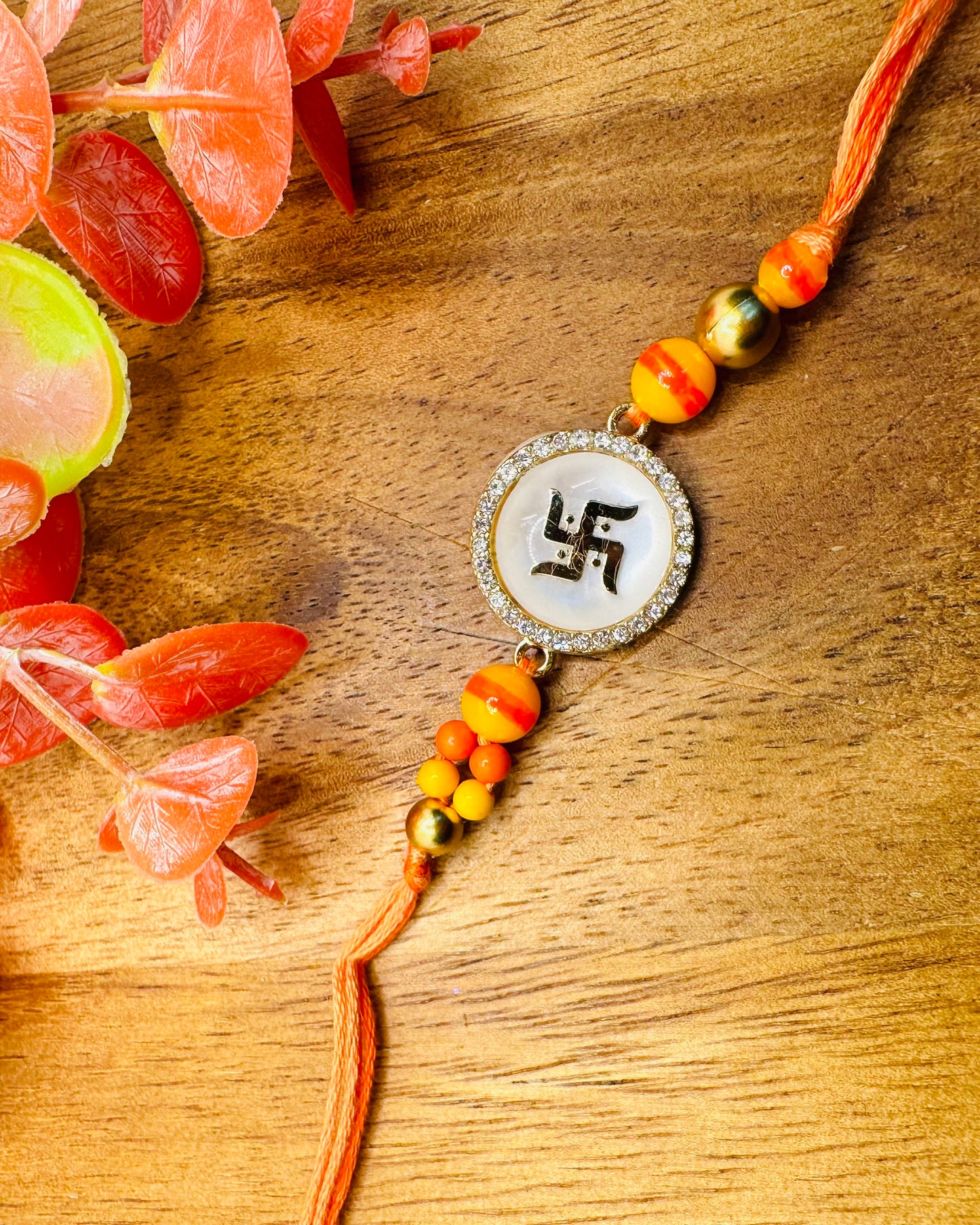 Mother of Pearl Swastik Rakhi