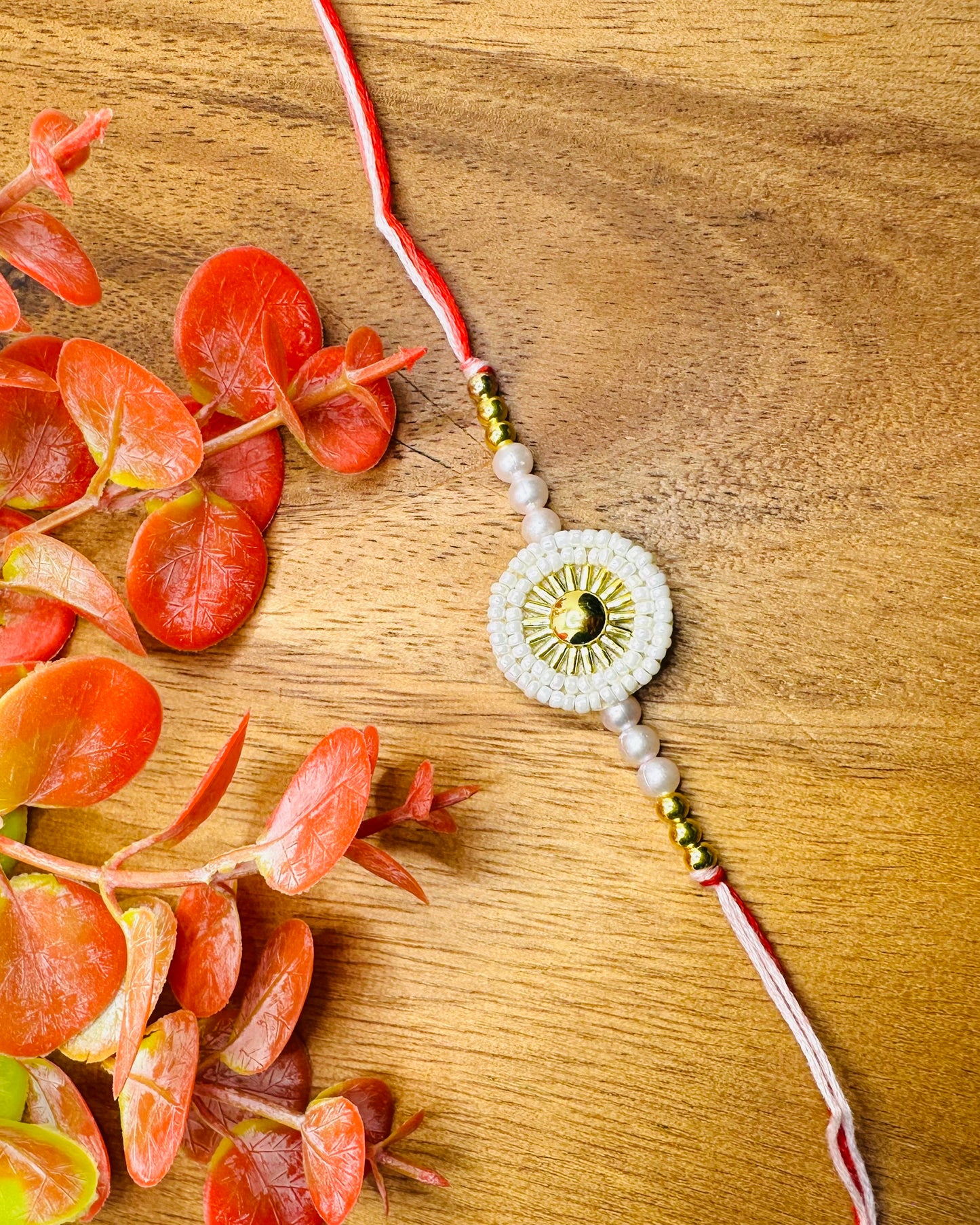 White and Gold Weightless Rakhi