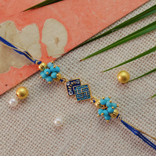 Blue Swastik Rakhi