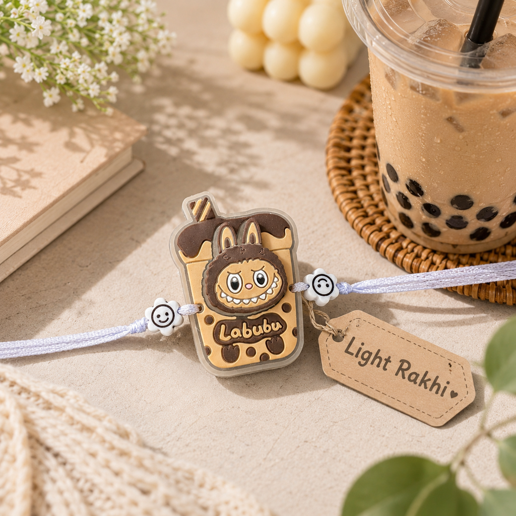Labubu Bubble Tea Light Rakhi