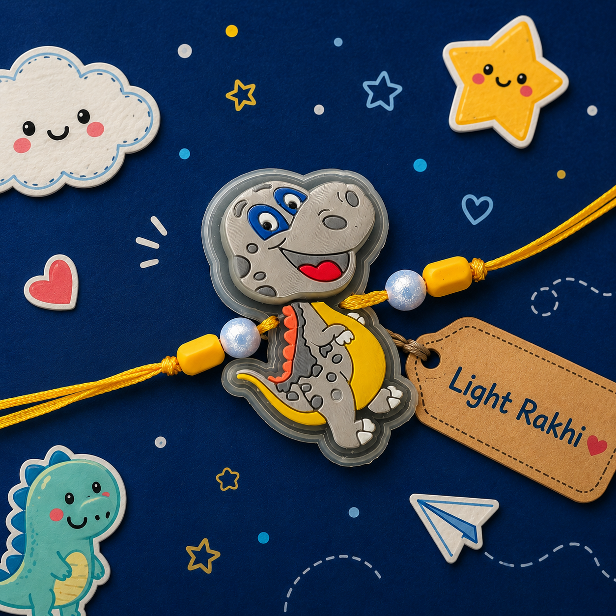 Cute Dinosaur Light Rakhi