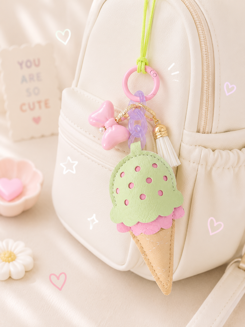 Ice Cream Cone Bag Charm Lumba Rakhi