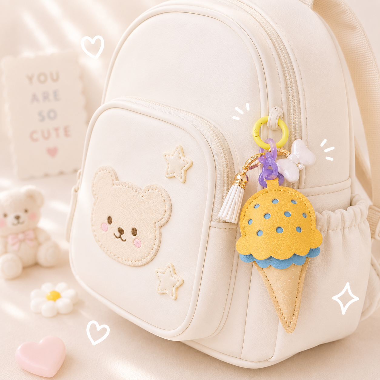 Ice Cream Cone Bag Charm Lumba Rakhi