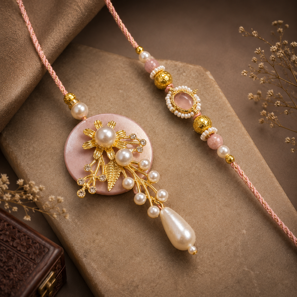 Blush Pearl Bhaiya-Bhabhi Set