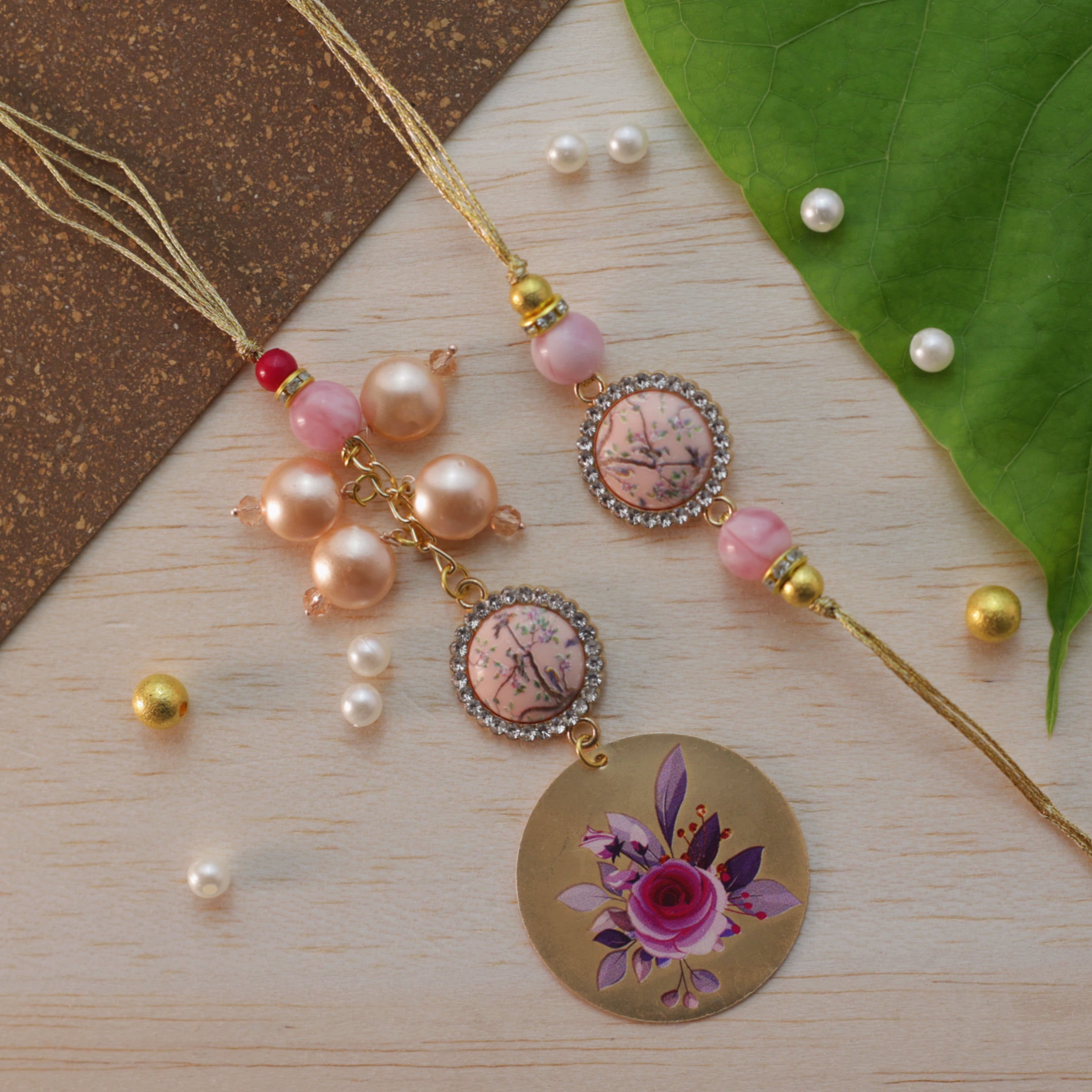 Rosegold Rakhi Pair