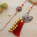 Antique Peacock Rakhi Pair