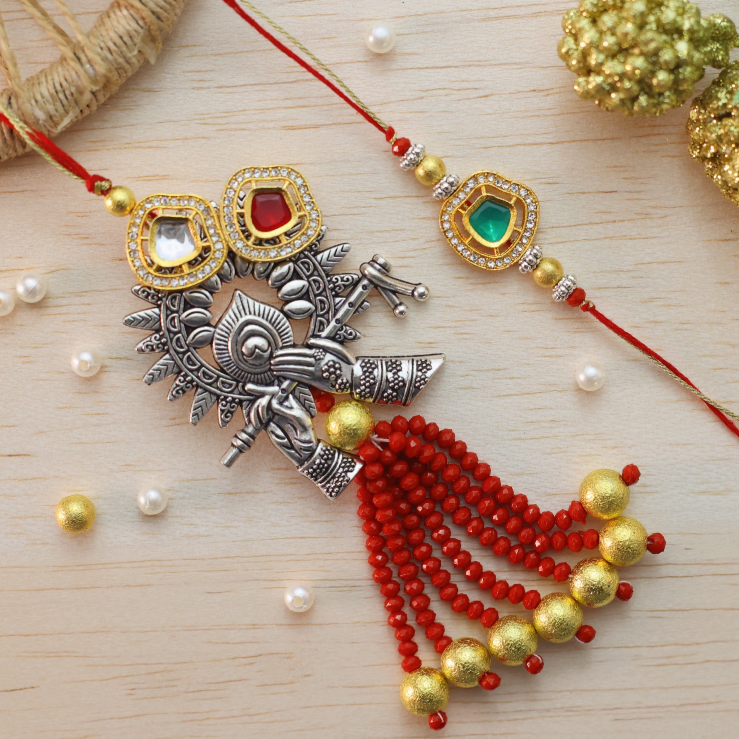 Krishna Hands Rakhi Set