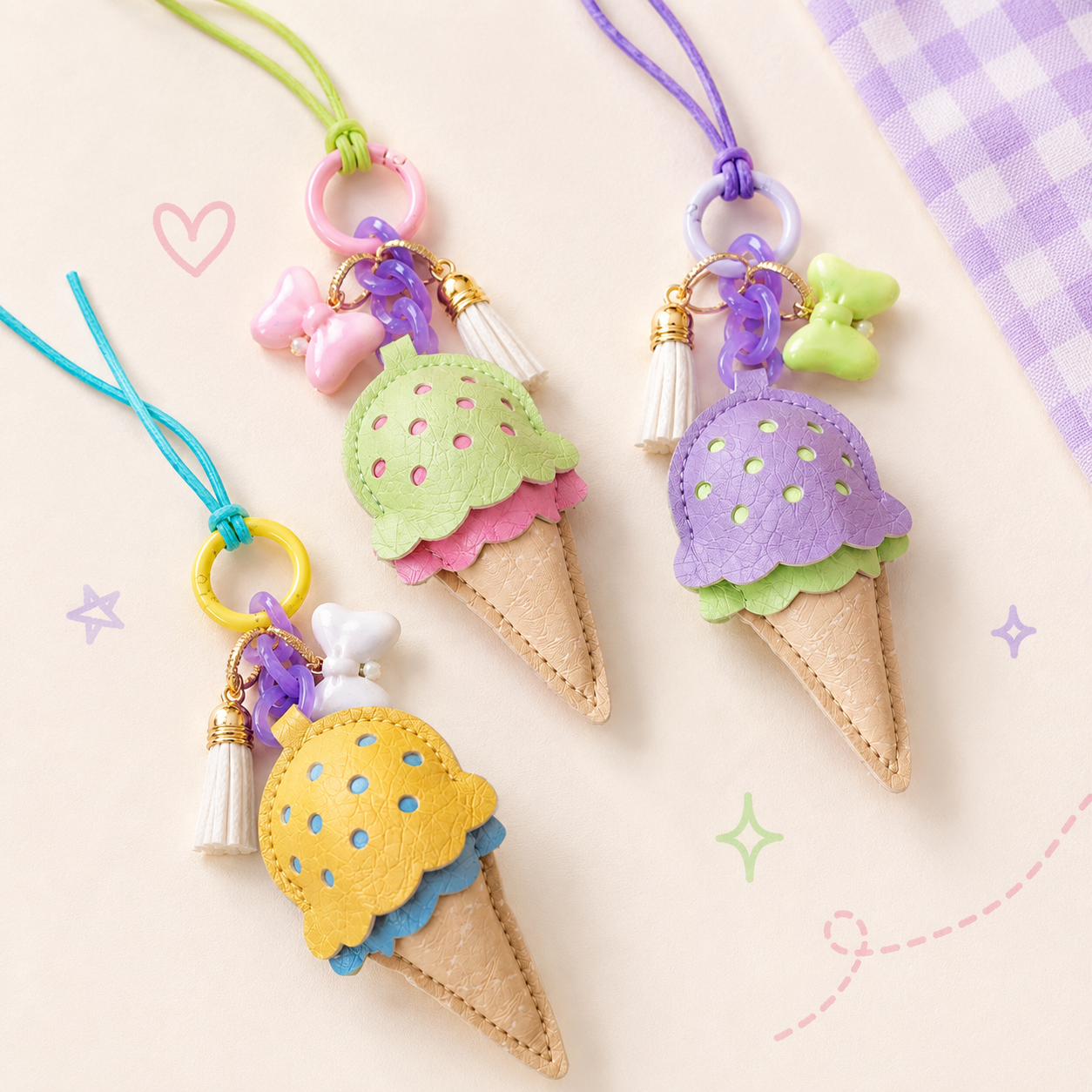Ice Cream Cone Bag Charm Lumba Rakhi