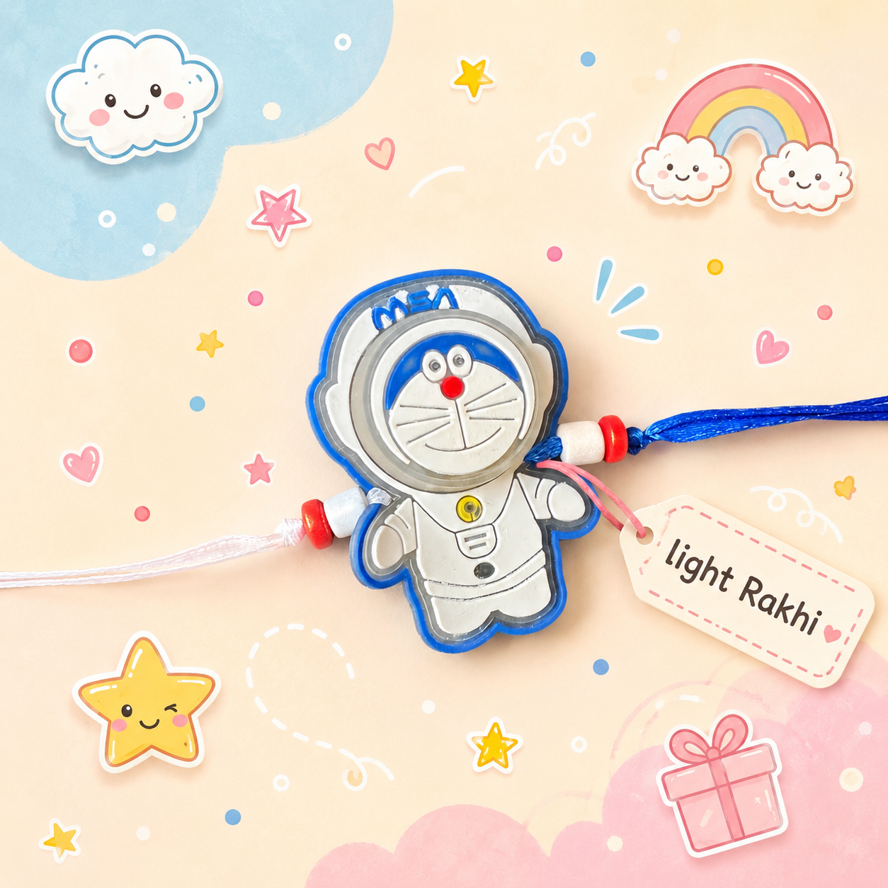 Doraemon Astronaut Light Rakhi