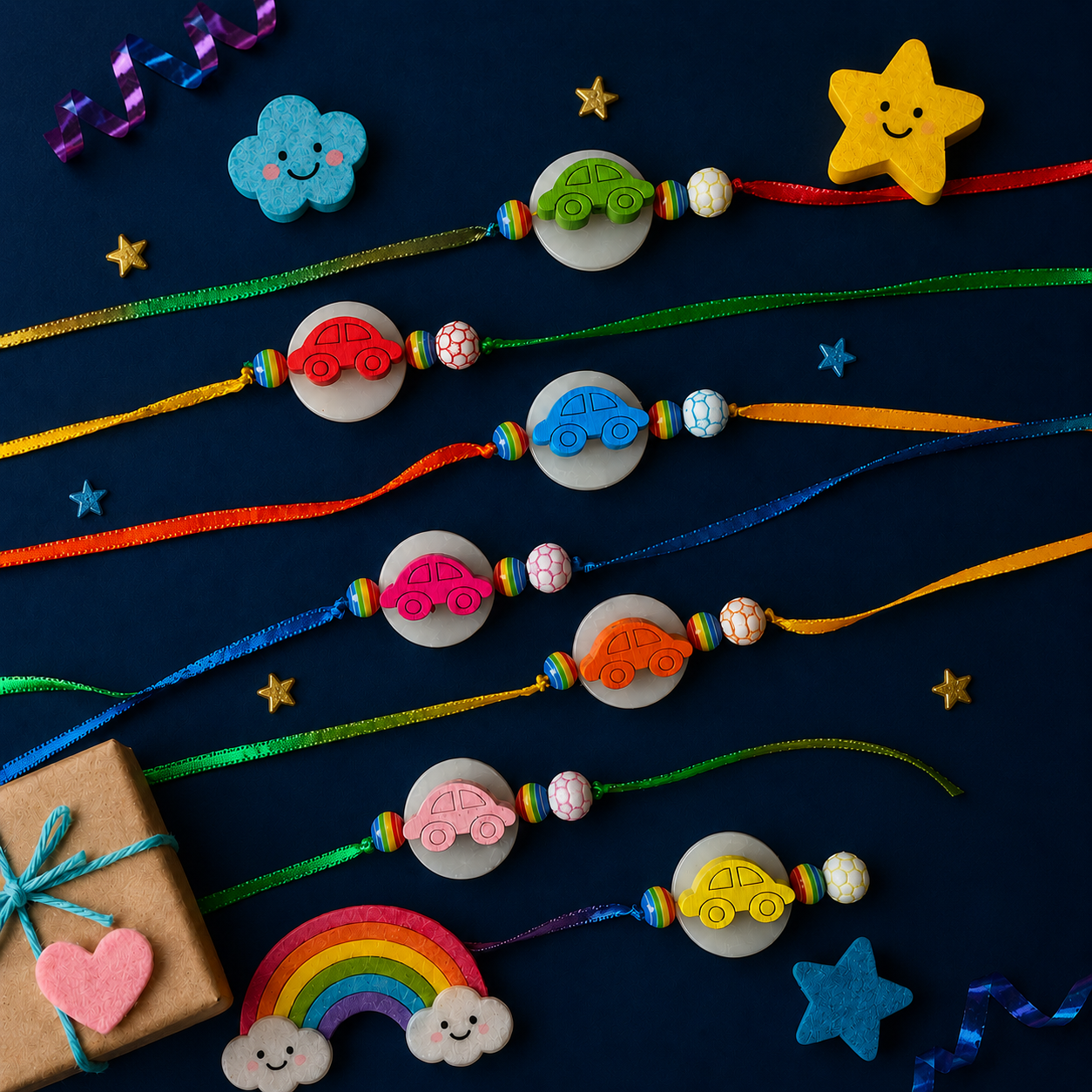 Rainbow Ride Car Rakhi