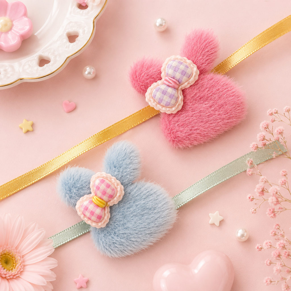 Bunny Bow Furry Rakhi