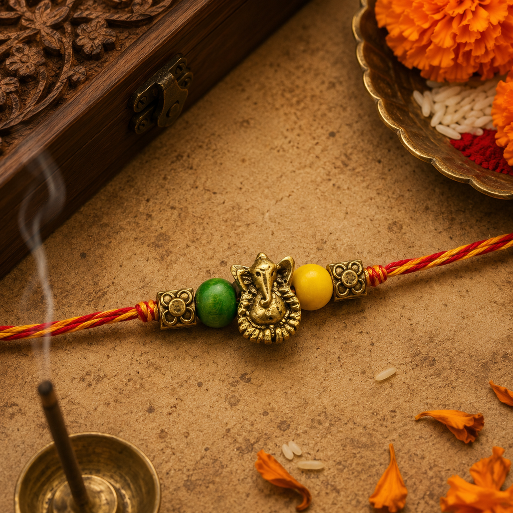 Divine Ganesha Bead Rakhi