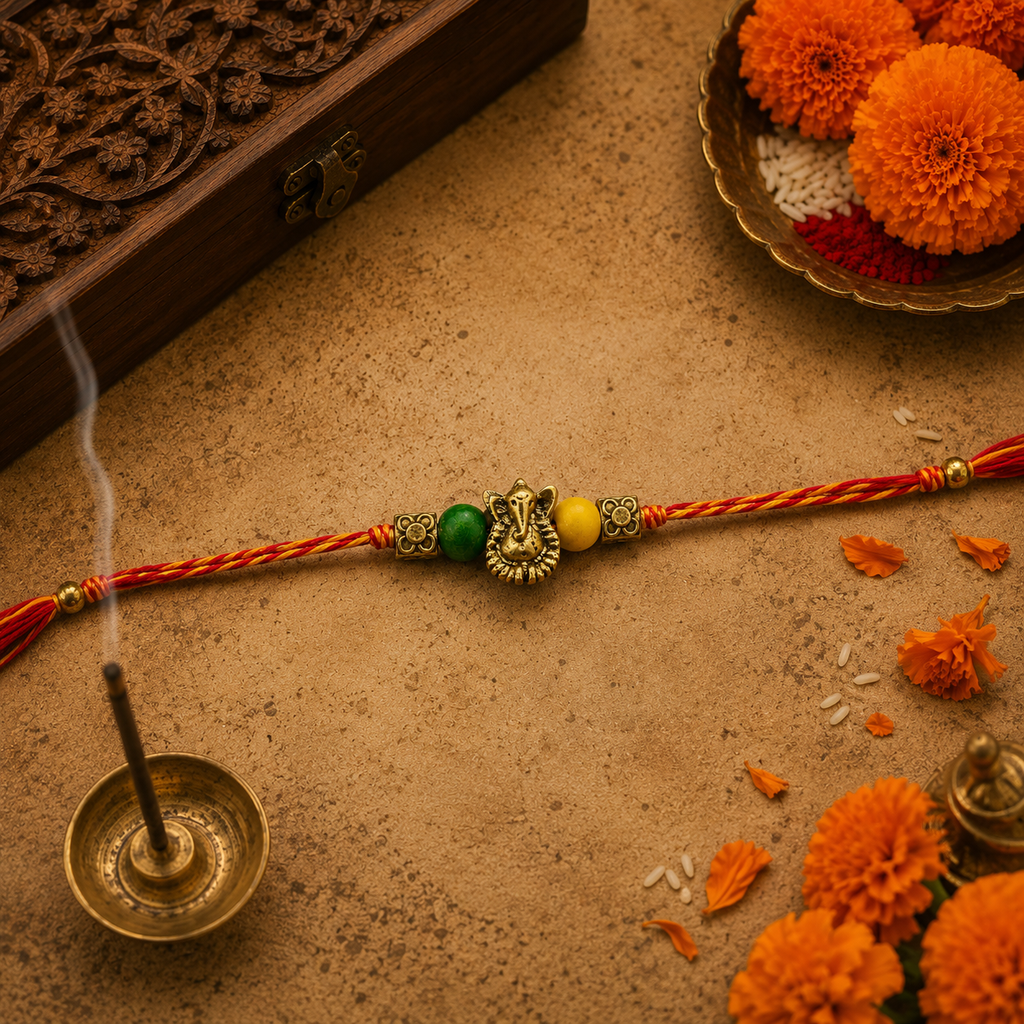 Divine Ganesha Bead Rakhi