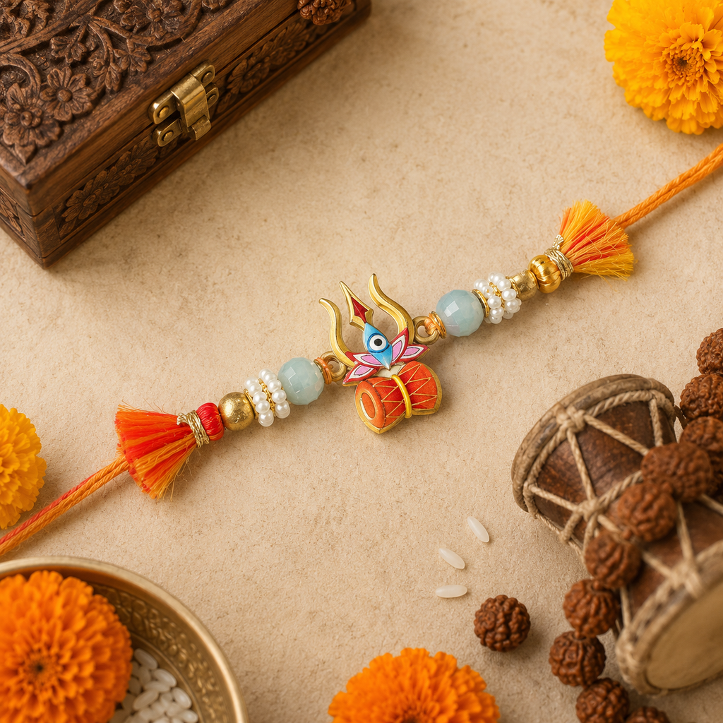 Divine Damru & Trishul Rakhi