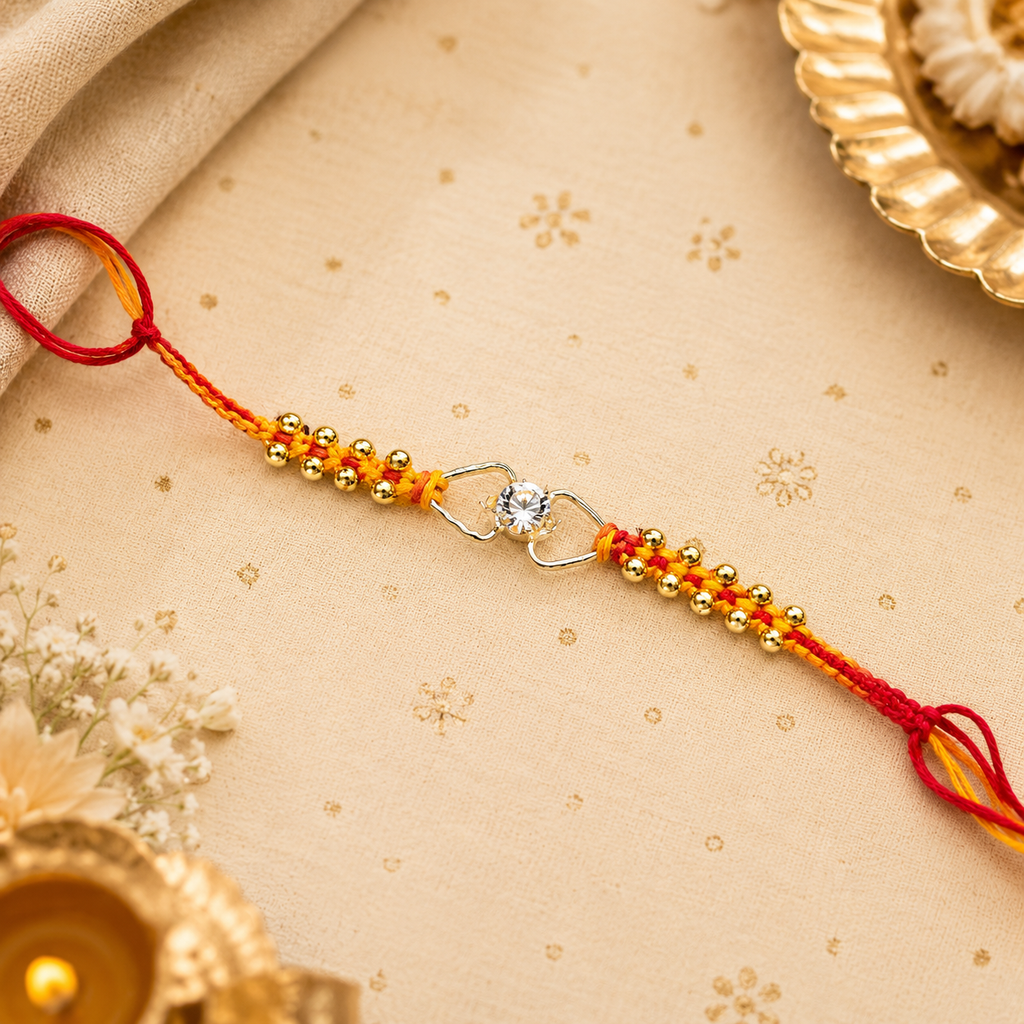 Macrame And Stone Rakhi