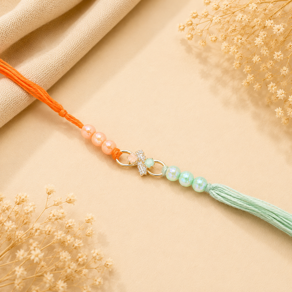 Pastel Beaded Tassel Rakhi