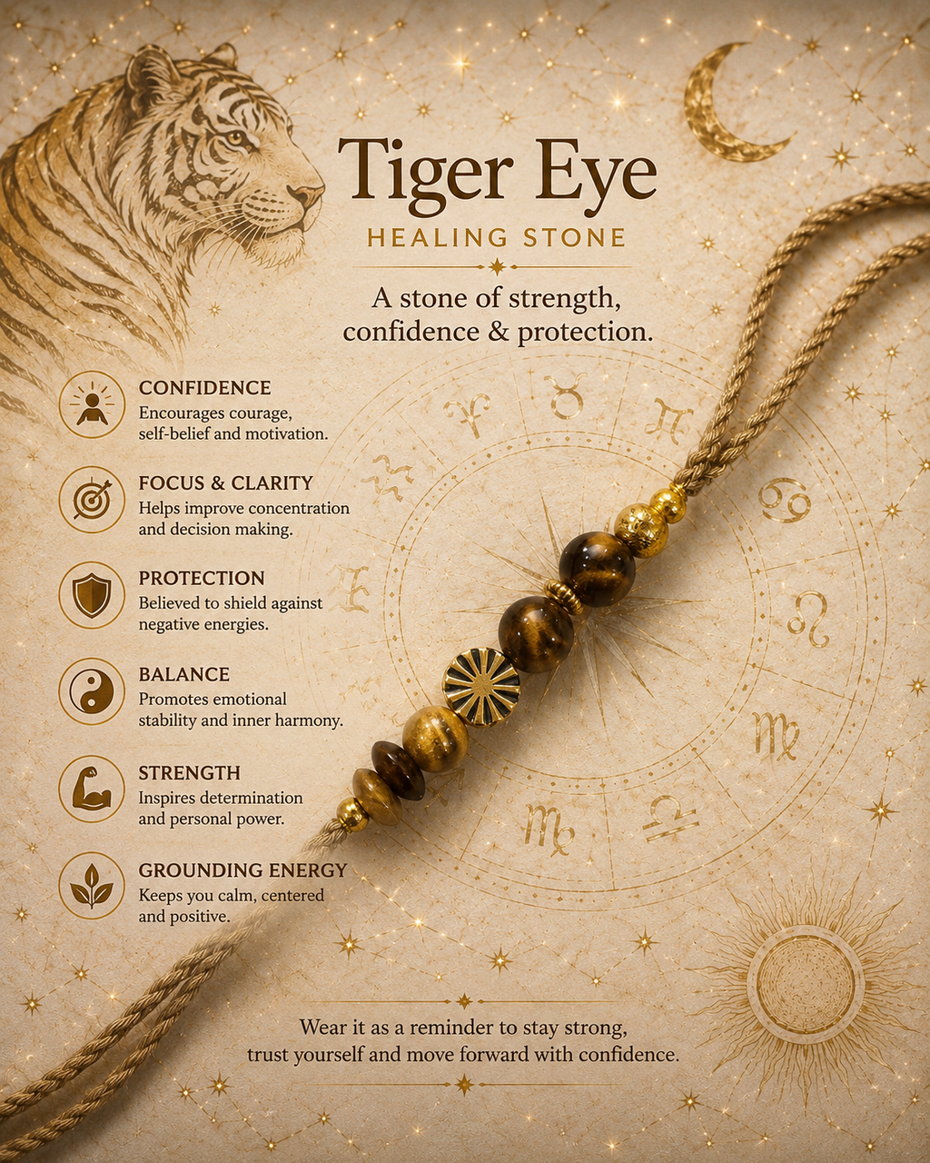 Tiger Eye Healing Stone Rakhi