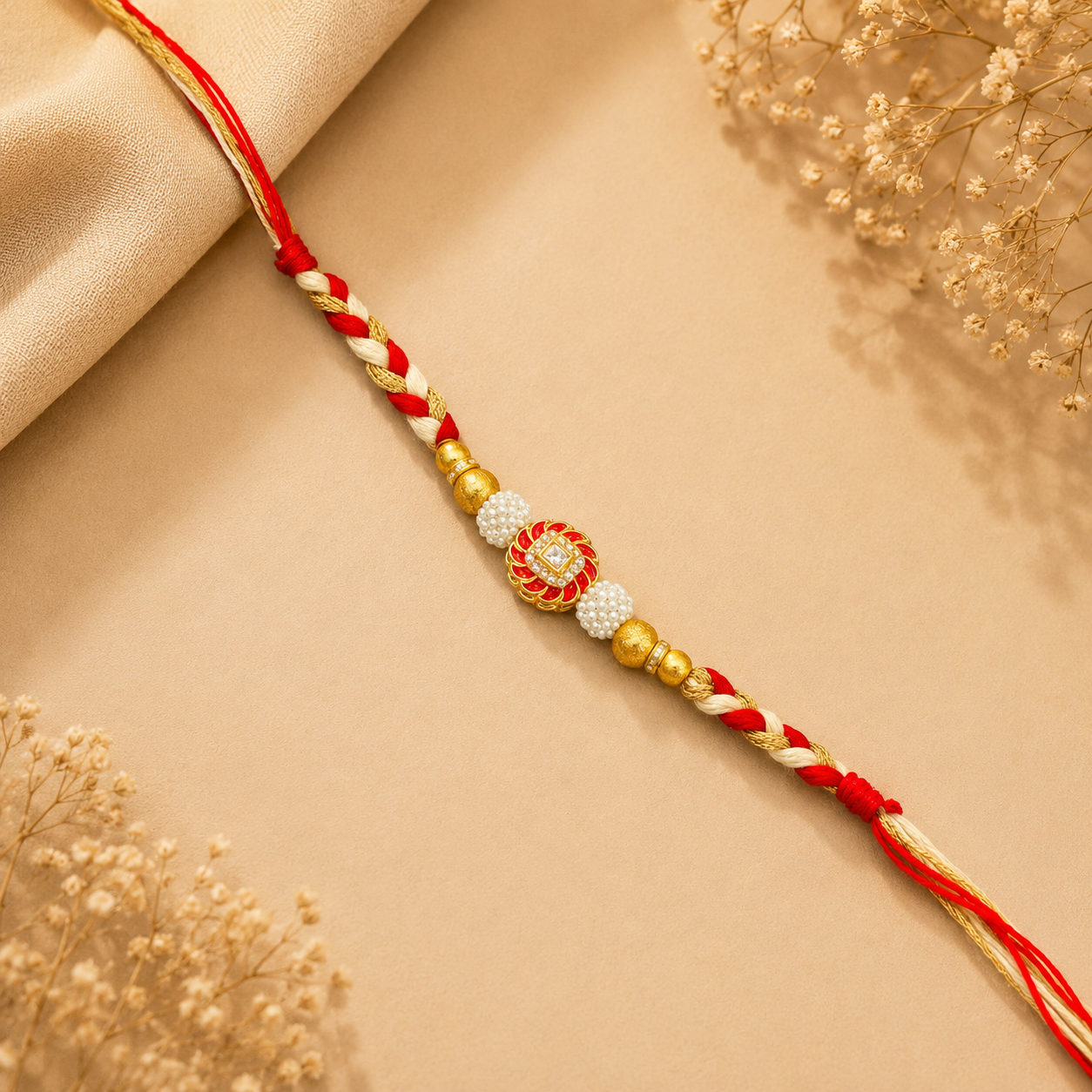 Royal Pearl Kundan Rakhi
