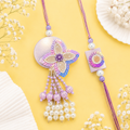 Lavender Bloom Bhaiya Bhabhi Rakhi Set