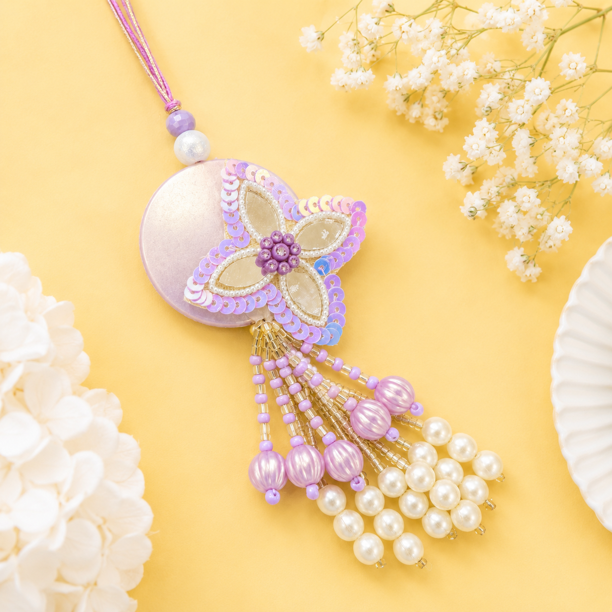 Lavender Bloom Bhaiya Bhabhi Rakhi Set