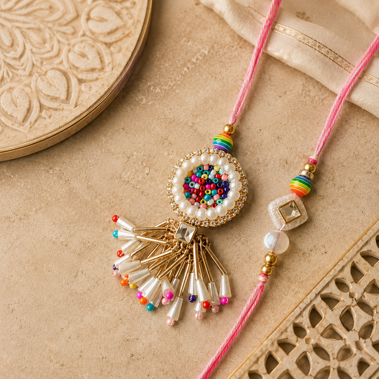 Rangoli Bhaiya Bhabhi Rakhi Set