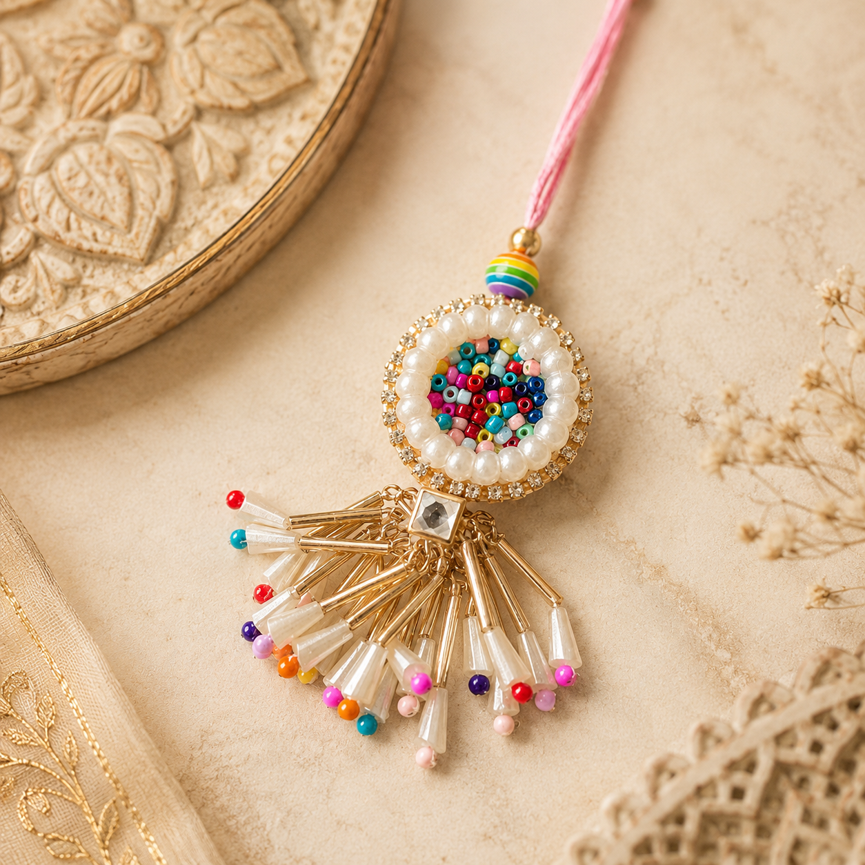 Rangoli Bhaiya Bhabhi Rakhi Set