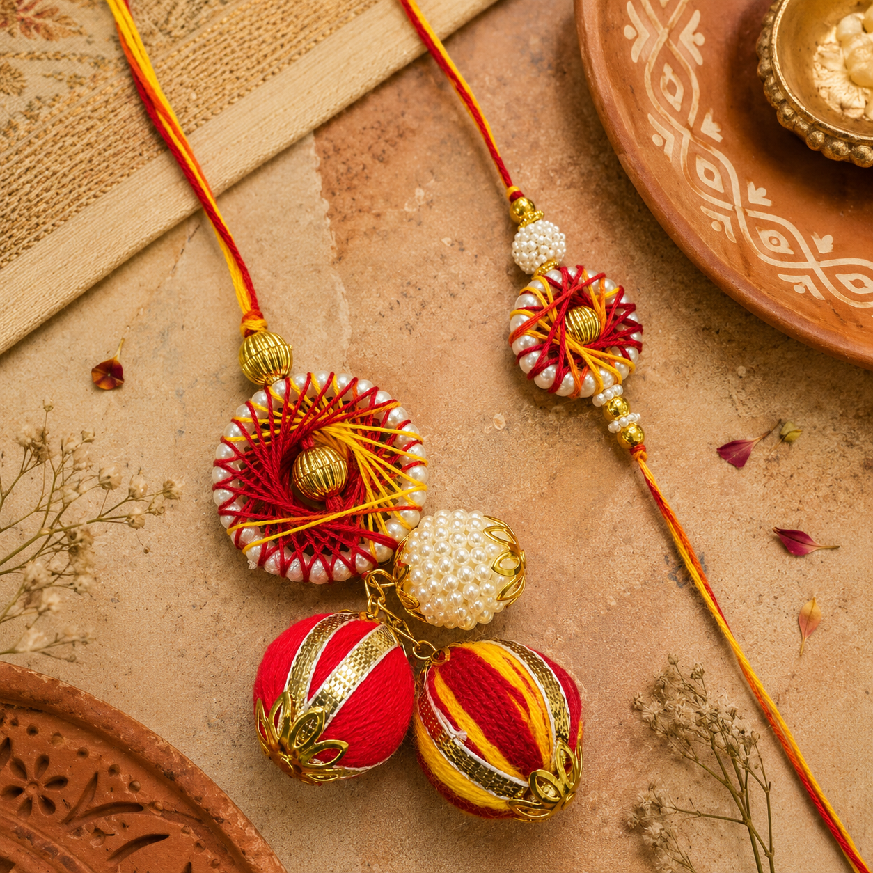 Mauli Chakra Bhaiya Bhabhi Rakhi Set