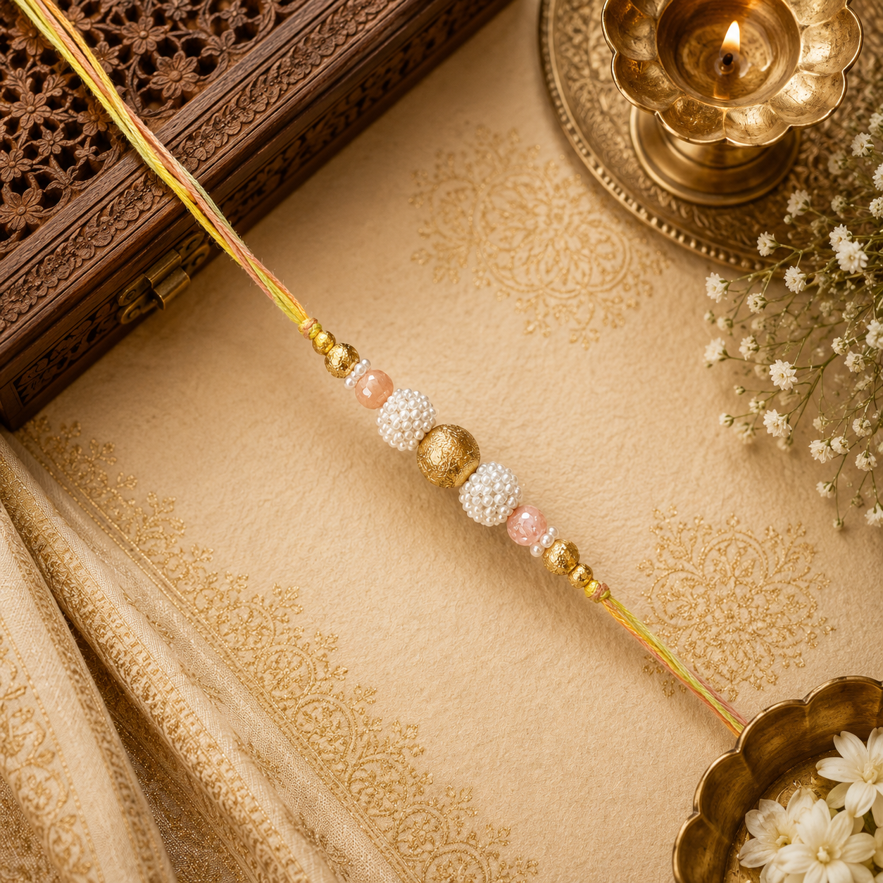 Gulnaar Meenakari Bhaiya-Bhabhi Rakhi Set