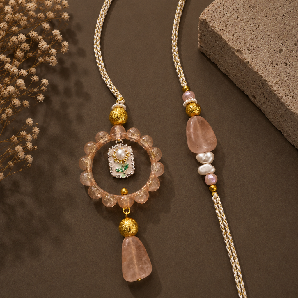 Quartz Harmony Bhaiya-Bhabhi Rakhi Set