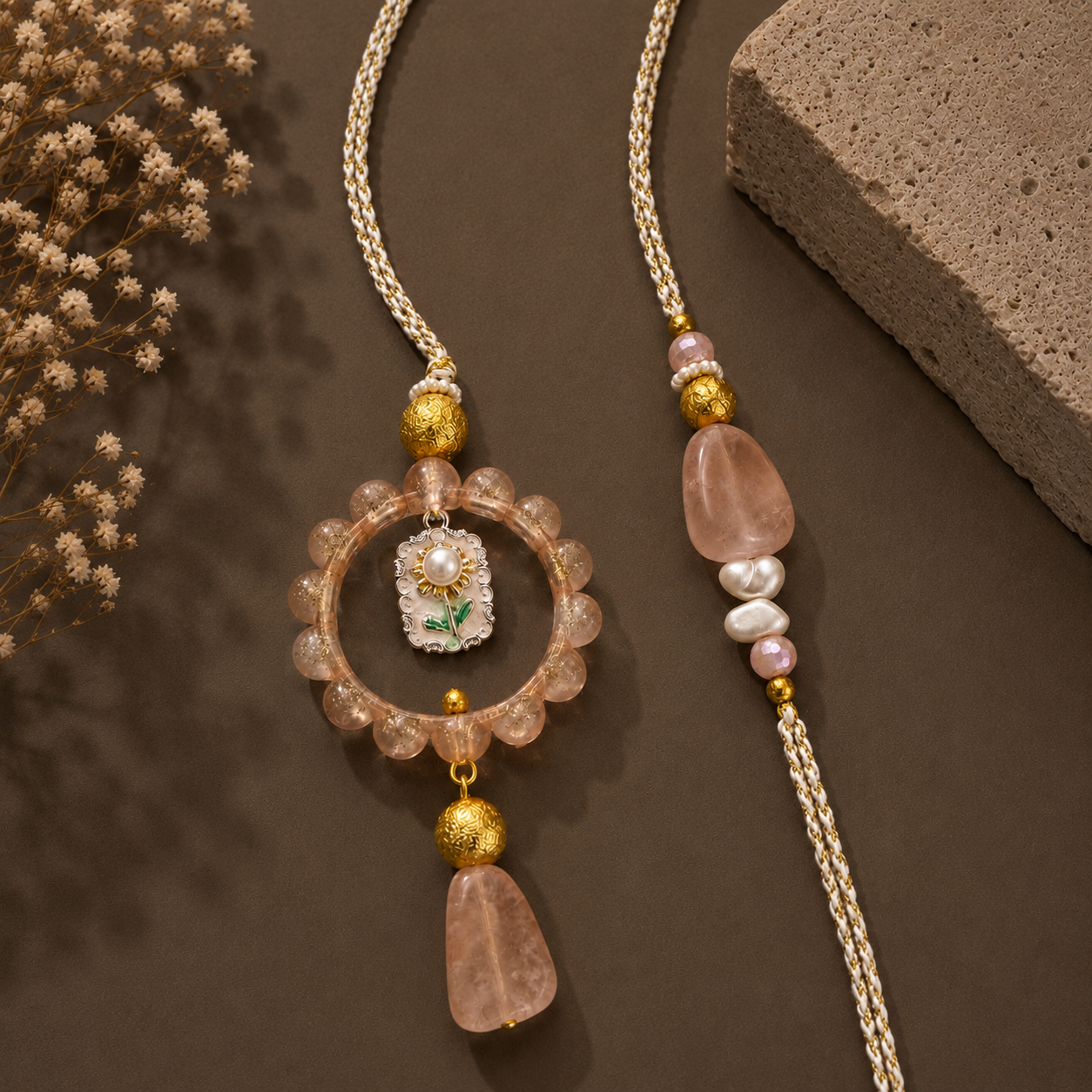 Quartz Harmony Bhaiya-Bhabhi Rakhi Set