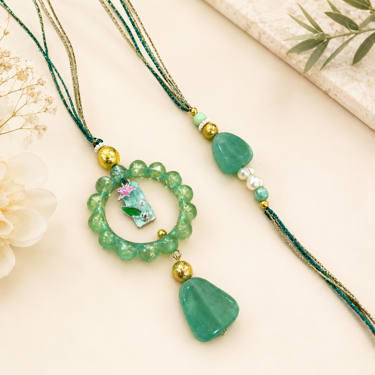 Quartz Harmony Bhaiya-Bhabhi Rakhi Set