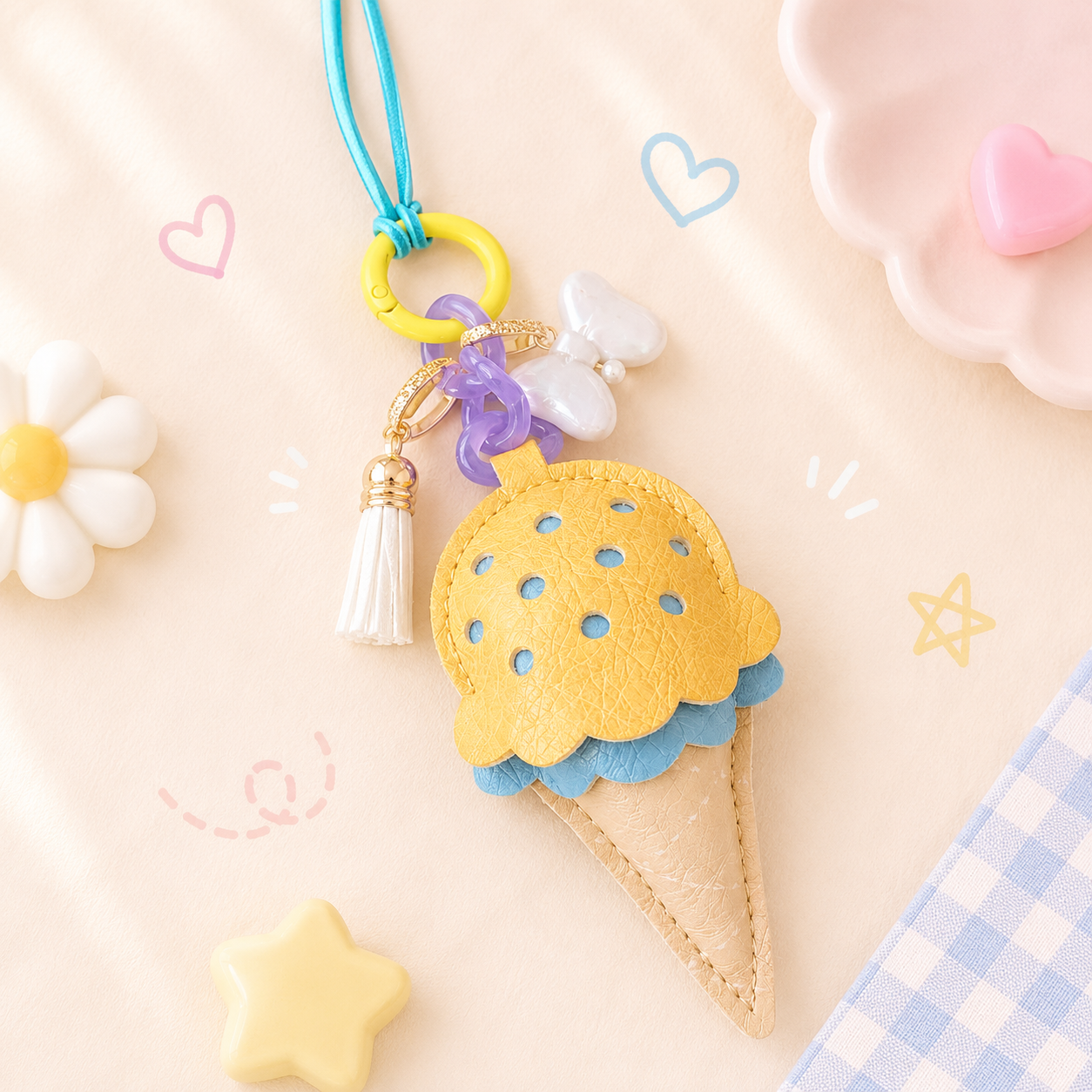 Ice Cream Cone Bag Charm Lumba Rakhi
