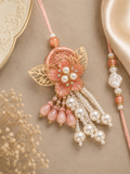Peach Floral Rakhi Set