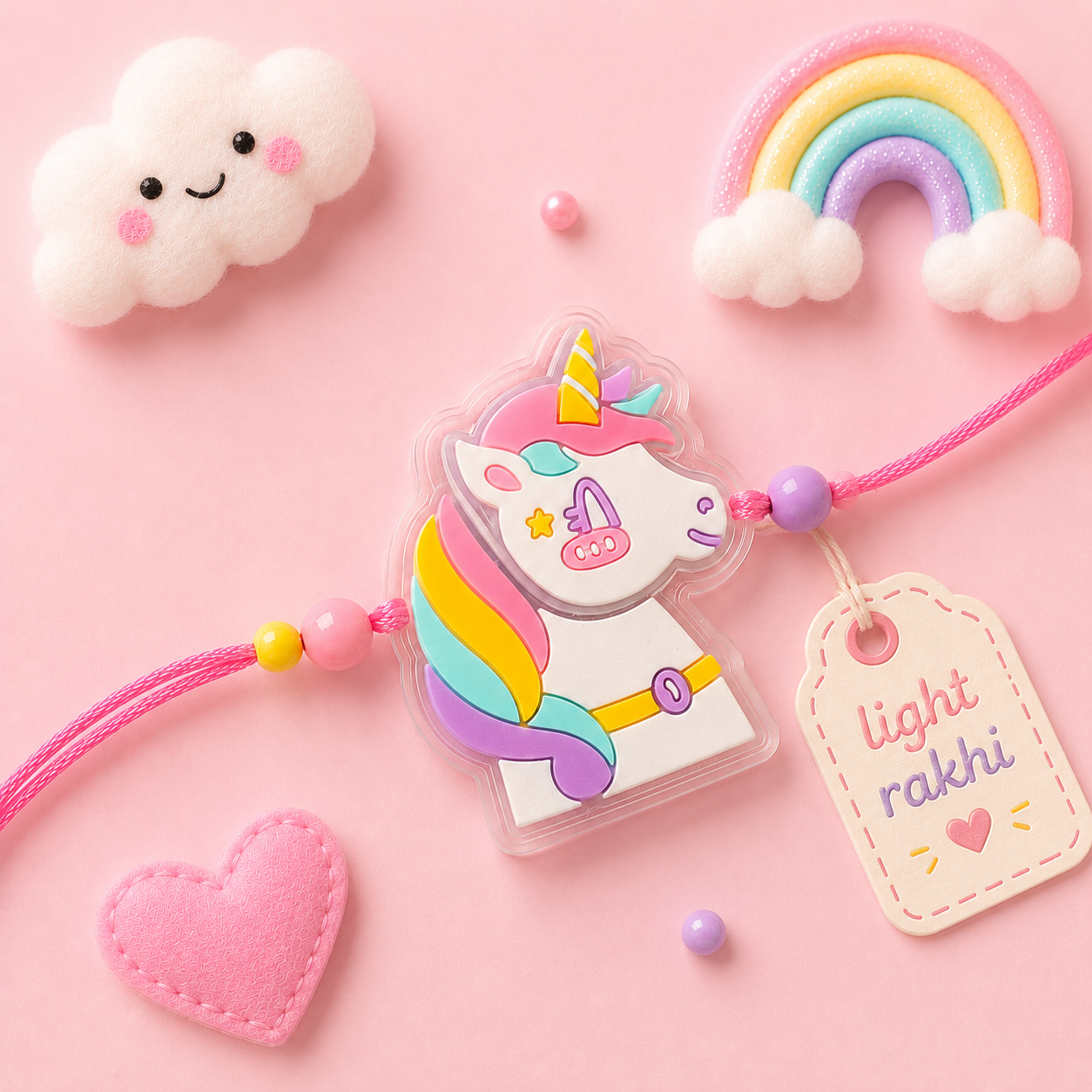 Rainbow Unicorn Light Rakhi