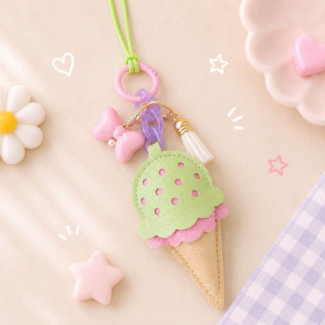 Ice Cream Cone Bag Charm Lumba Rakhi
