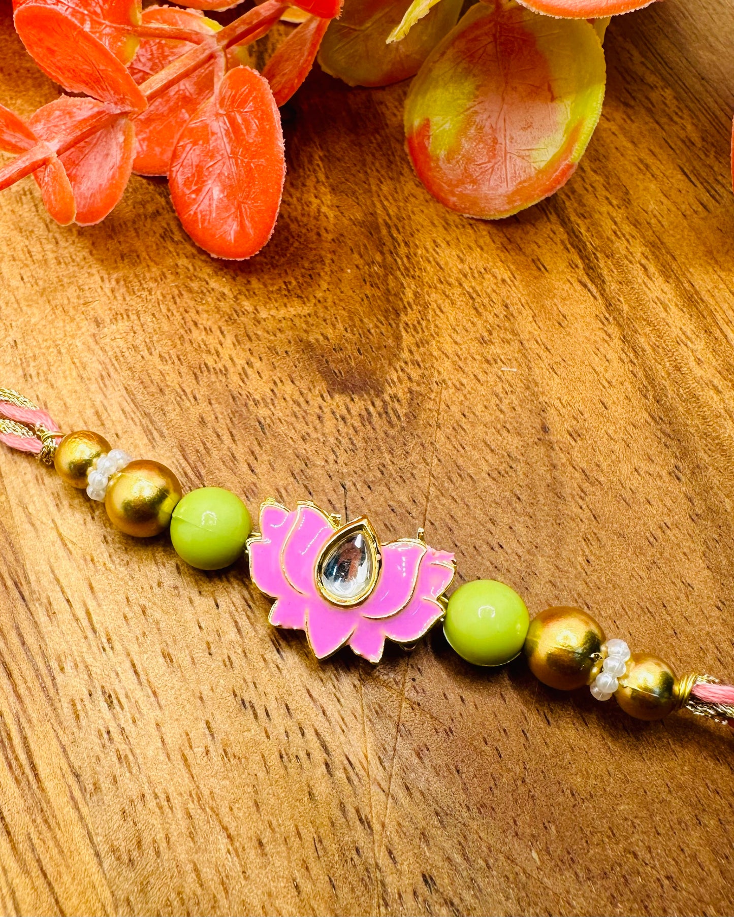 Lotus Bhaiya Bhabhi Rakhi Set (Pink)