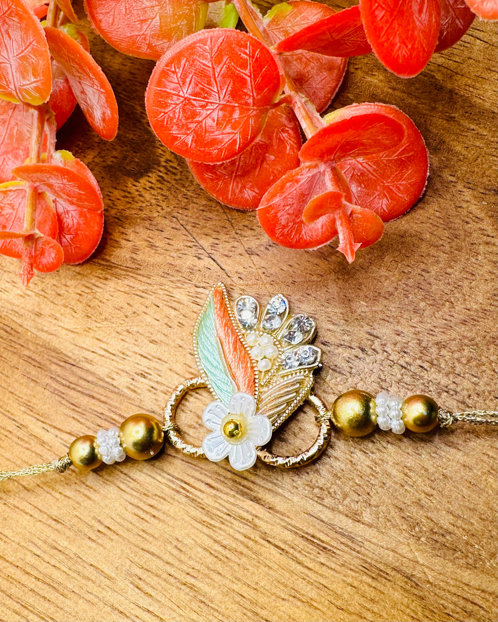 Buti with Moti Latkan Bhaiya Bhabhi Rakhi Set