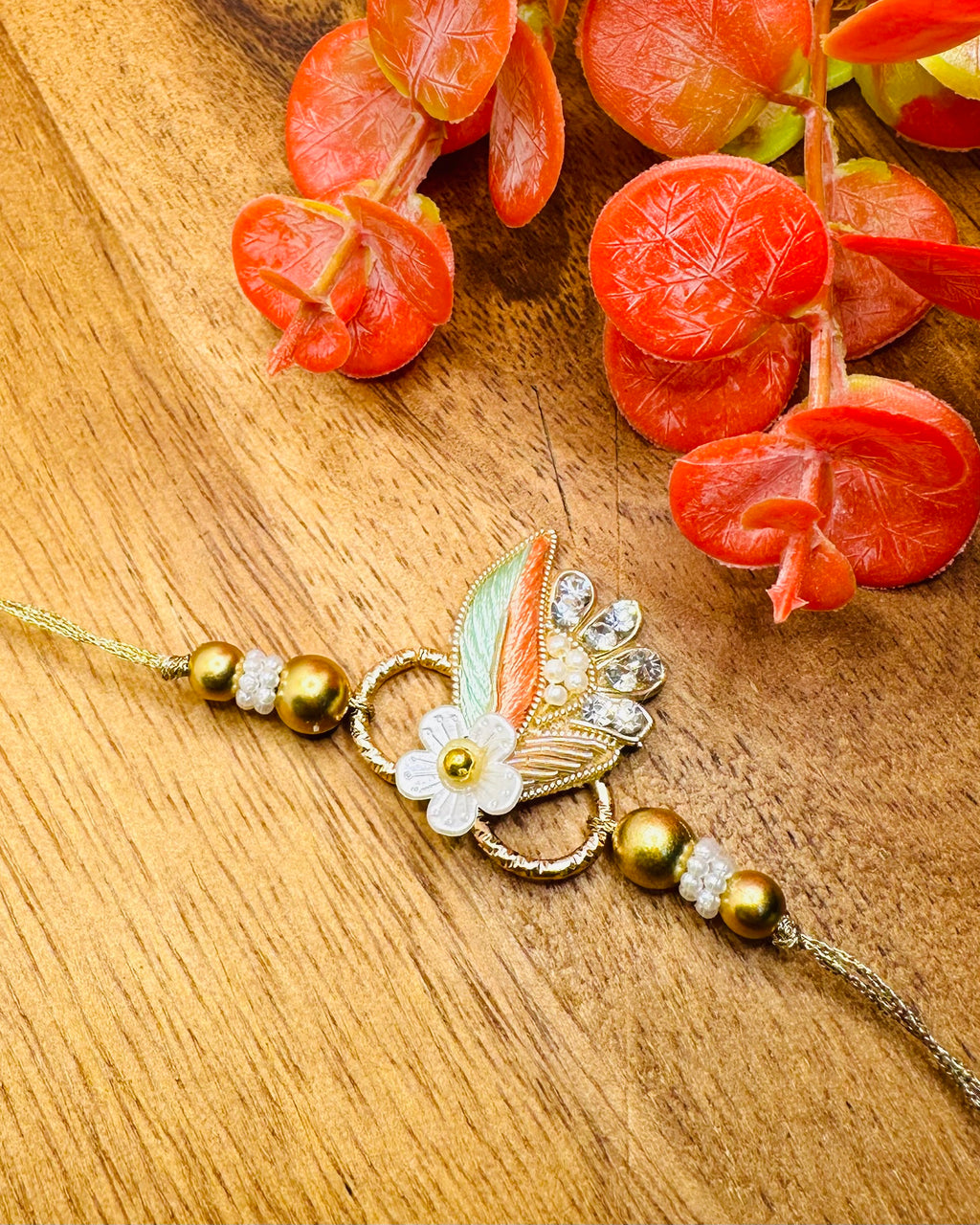 Buti with Moti Latkan Bhaiya Bhabhi Rakhi Set