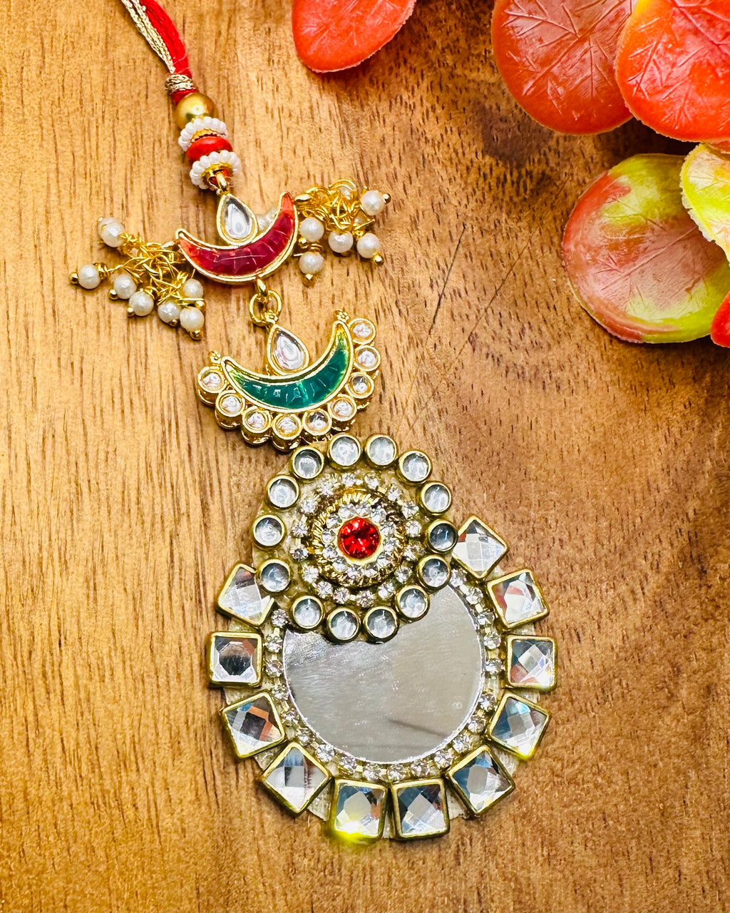 Mirror Buti And Kundan Bhaiya Bhabhi Rakhi Set