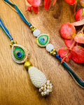 Morpankh Stone Bhaiya Bhabhi Rakhi Set