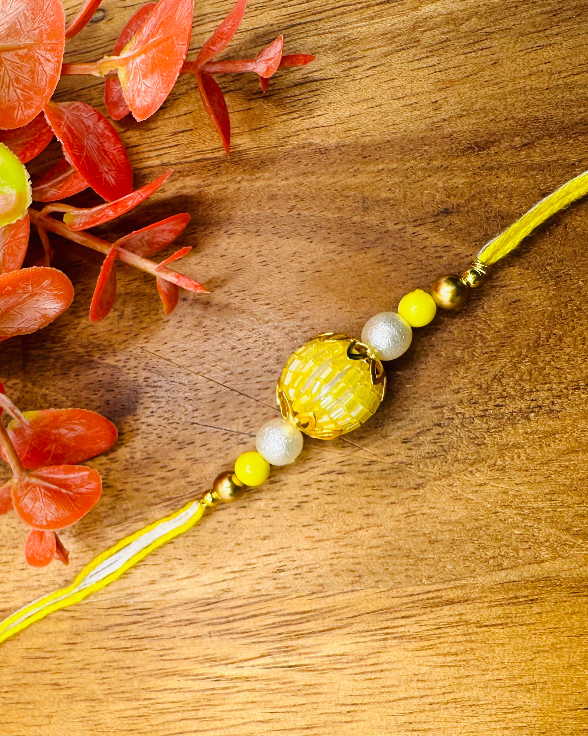 Floral Buti with Moti Ring Bhaiya Bhabhi Rakhi Set