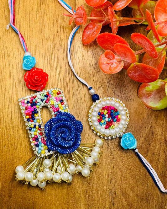 Colourful Buti Bhaiya Bhabhi Rakhi Set