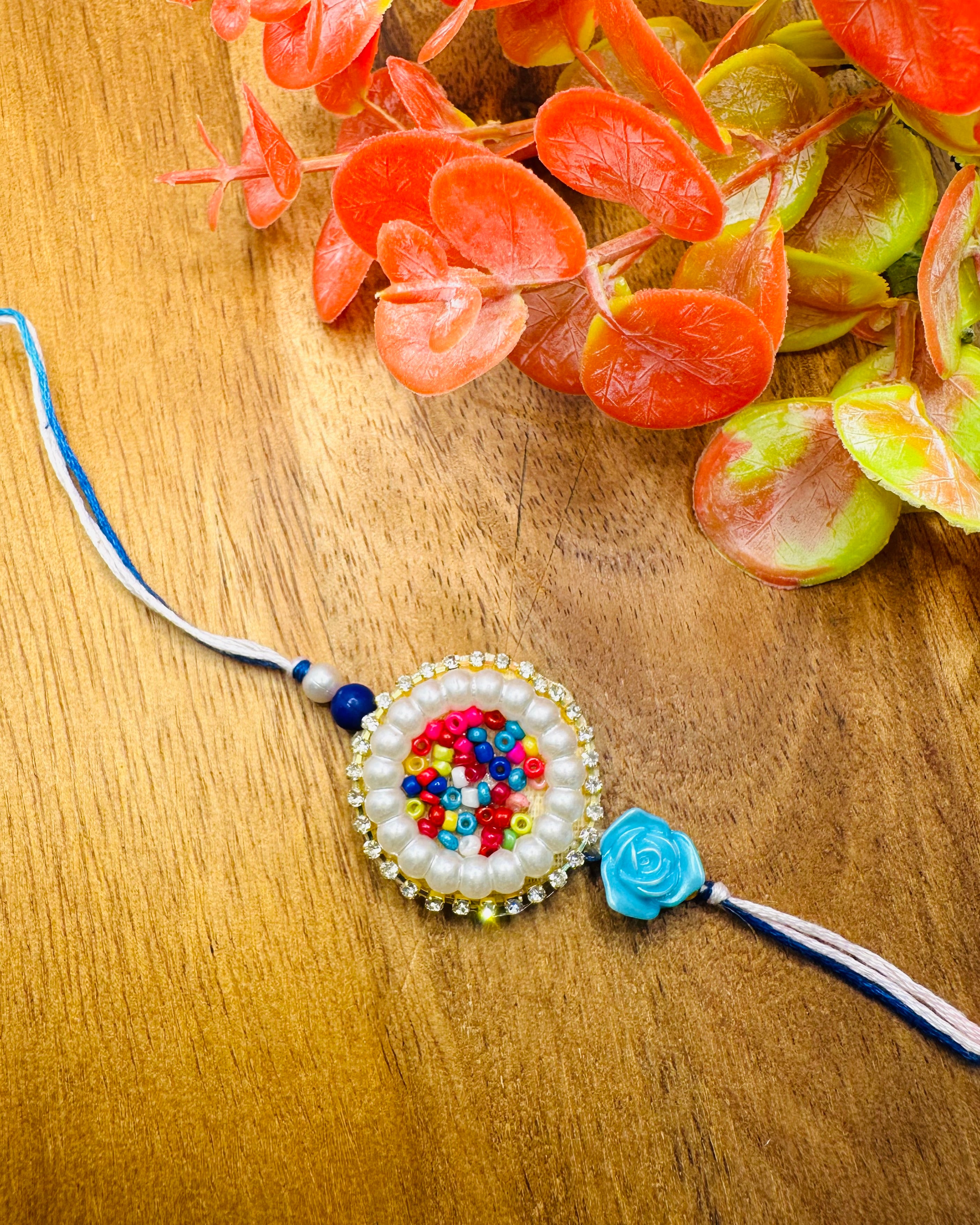 Colourful Buti Bhaiya Bhabhi Rakhi Set