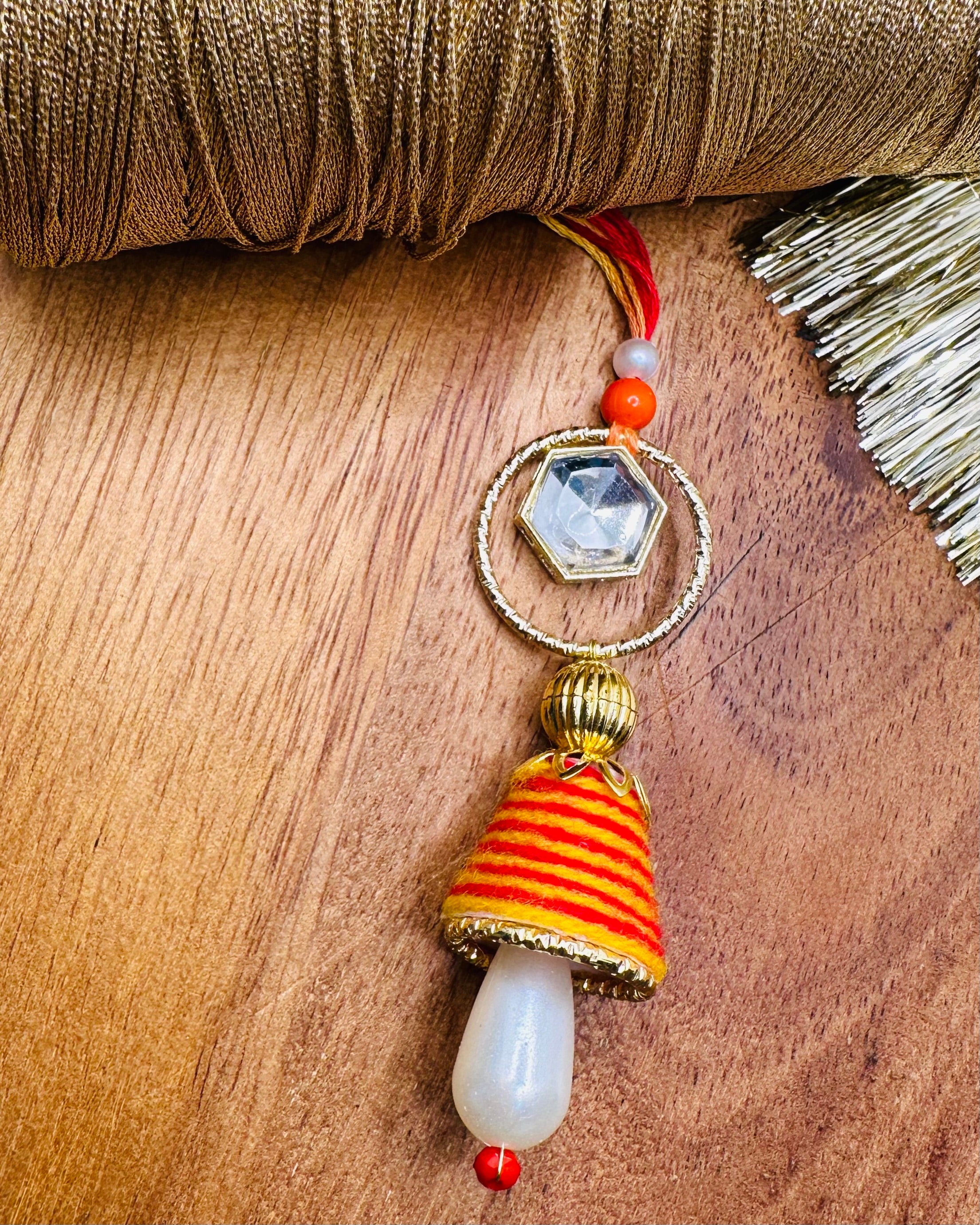 Moli And Kundan Stone Bhaiya Bhabhi Rakhi Set