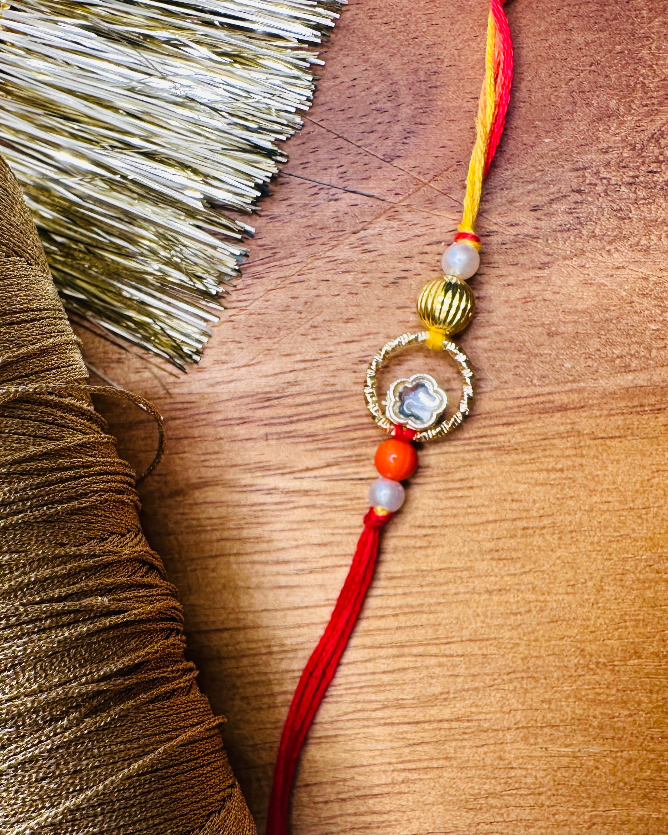 Moli And Kundan Stone Bhaiya Bhabhi Rakhi Set