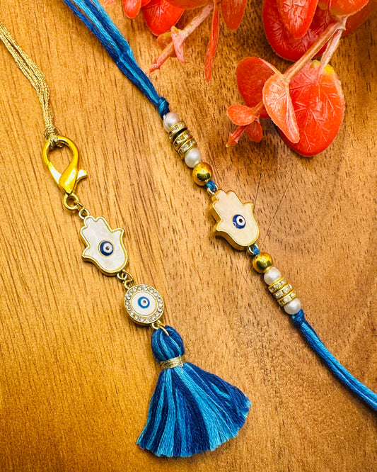 Evil Eye And Humsa Bhaiya And Bhabhi Rakhi Set